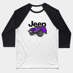 Purple Jeep Wrangler Rubicon Baseball T-Shirt